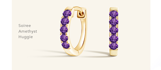 Soiree Amethyst Huggie