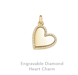 Engravable Diamond Heart Charm