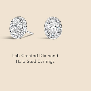 Lab Created Diamond Halo Stud Earrings