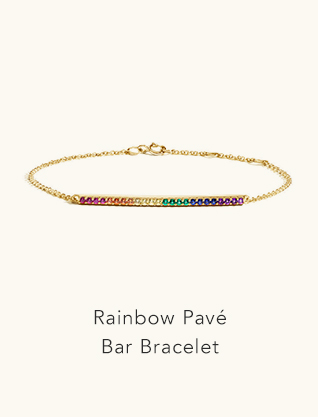 Rainbow Pavé Bar Bracelet