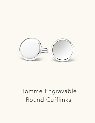 Homme Engravable Round Cufflinks