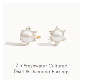 Zia Freshwater Cultured Pearl & Diamond Earrings
