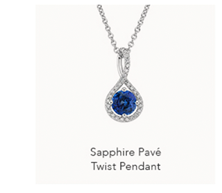 Sapphire Pavé Twist Pendant