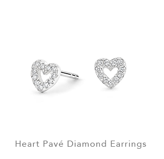 Heart Pavé Diamond Earrings