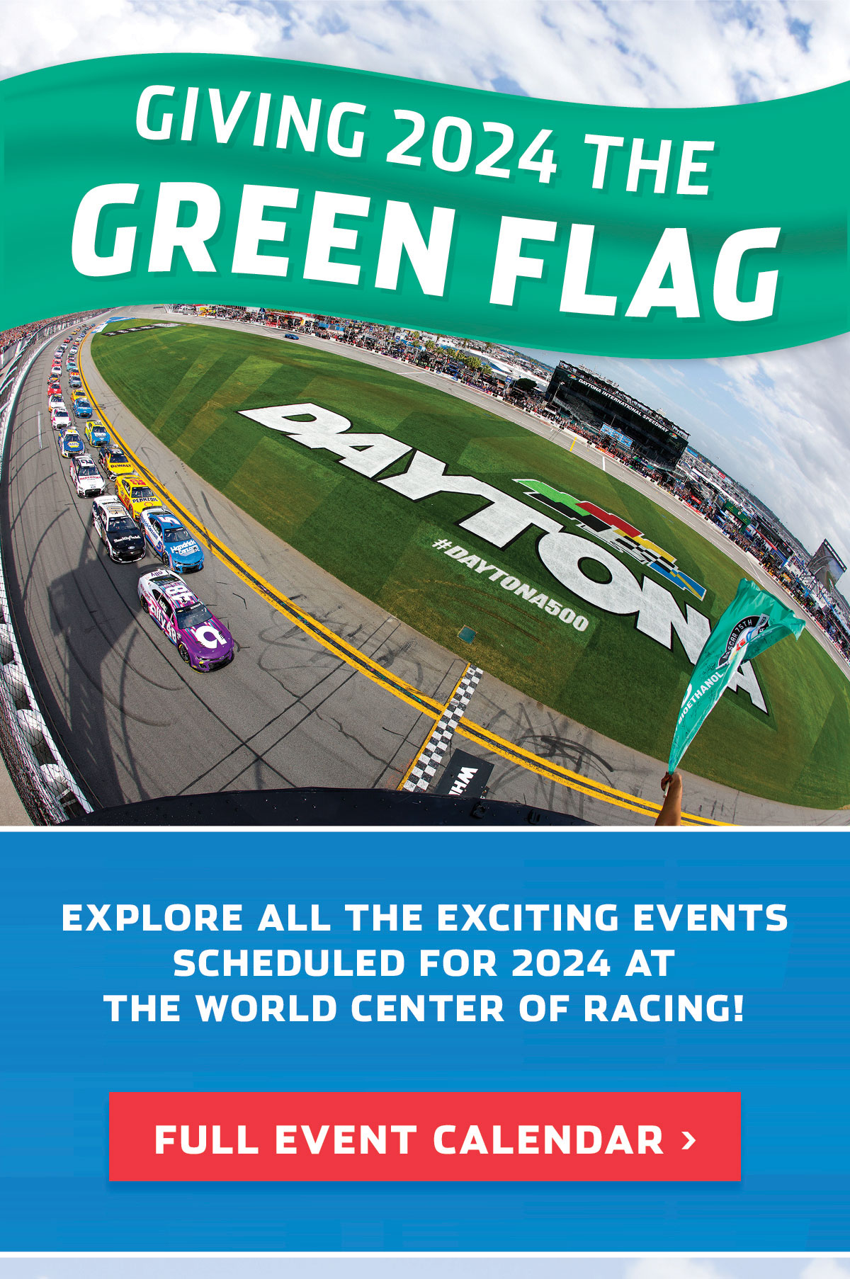 DANDO A BANDEIRA VERDE A 2024! EXPLORE TODOS OS EVENTOS EMOCIONANTES PROGRAMADOS PARA 2024 NO CENTRO MUNDIAL DE CORRIDA! CLIQUE PARA CALENDÁRIO COMPLETO DE EVENTOS.