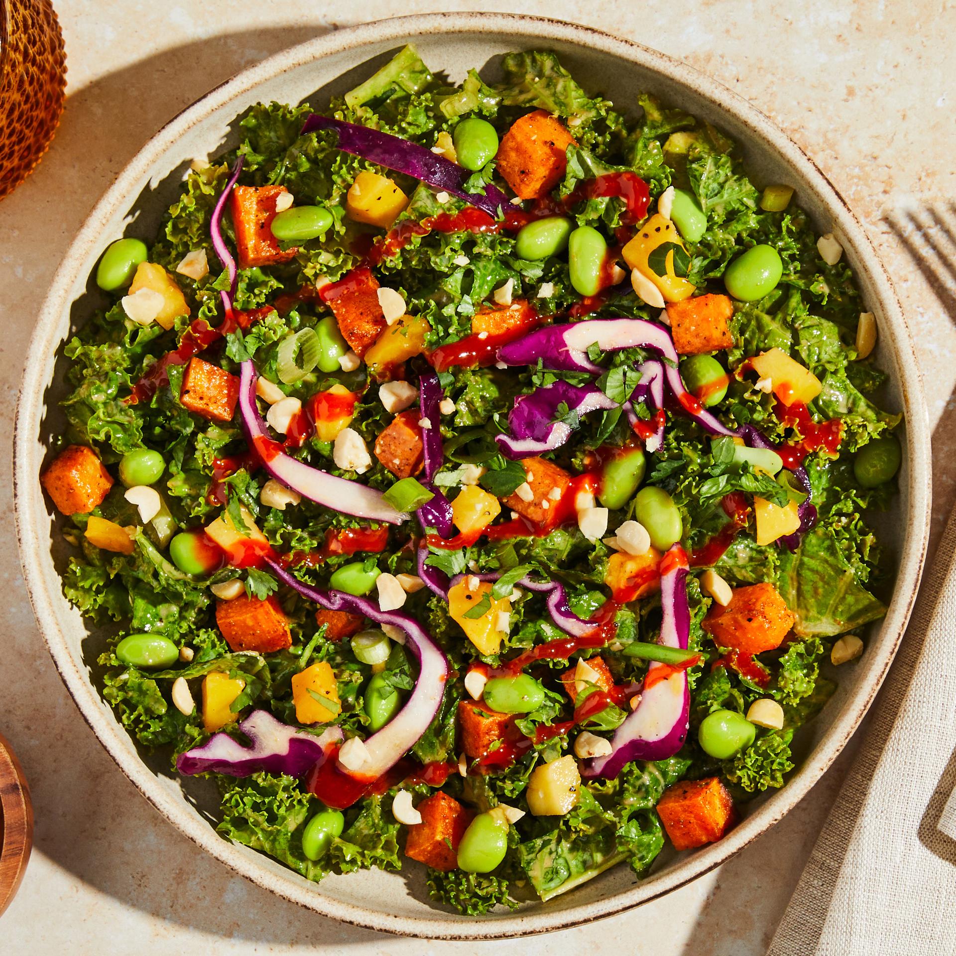 Sweet Potato and Kale Bowl with Peanut Sauce