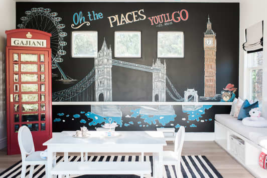 Before and After: A Kid's Playroom Goes from Drab to Proper British Fab Before and After: A Kid's Playroom Goes from Drab to Proper British Fab