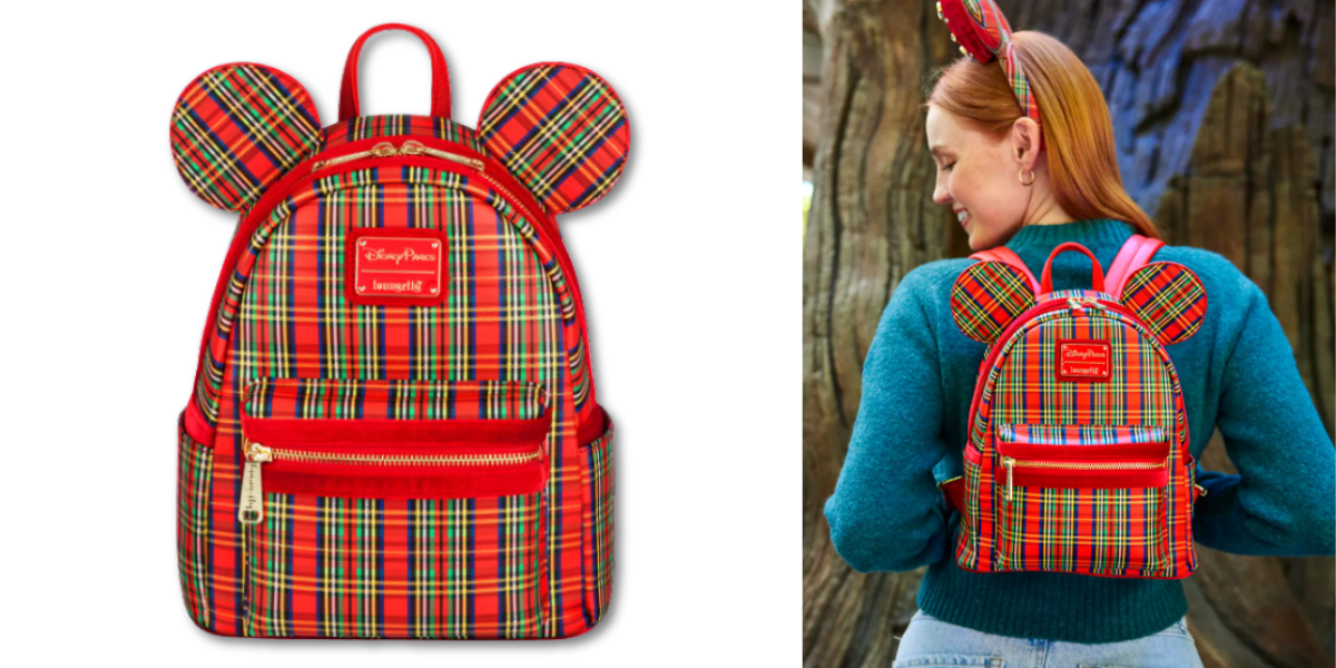 Mickey Mouse Red Plaid Loungefly Mini Backpack