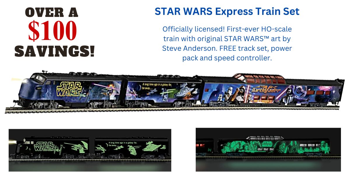 STAR WARS HO-Scale Glow-In-The-Dark Electric Train Set