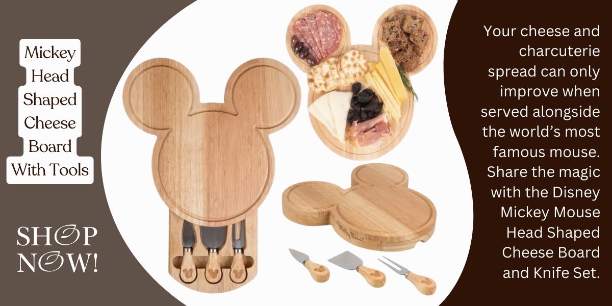 Mickey Head Shaped Cheese Board With Tools