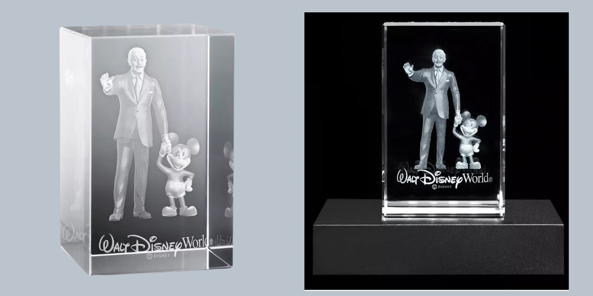 Mickey Mouse and Walt Disney Laser Cube by Arribas – Walt Disney World Mickey Mouse and Walt Disney Laser Cube by Arribas – Walt Disney World