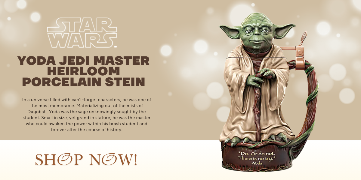 STAR WARS Yoda Jedi Master Heirloom Porcelain Stein