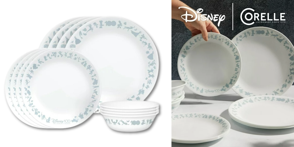 Corelle Disney Commemorative Series Characters 12-piece Dinnerware Set