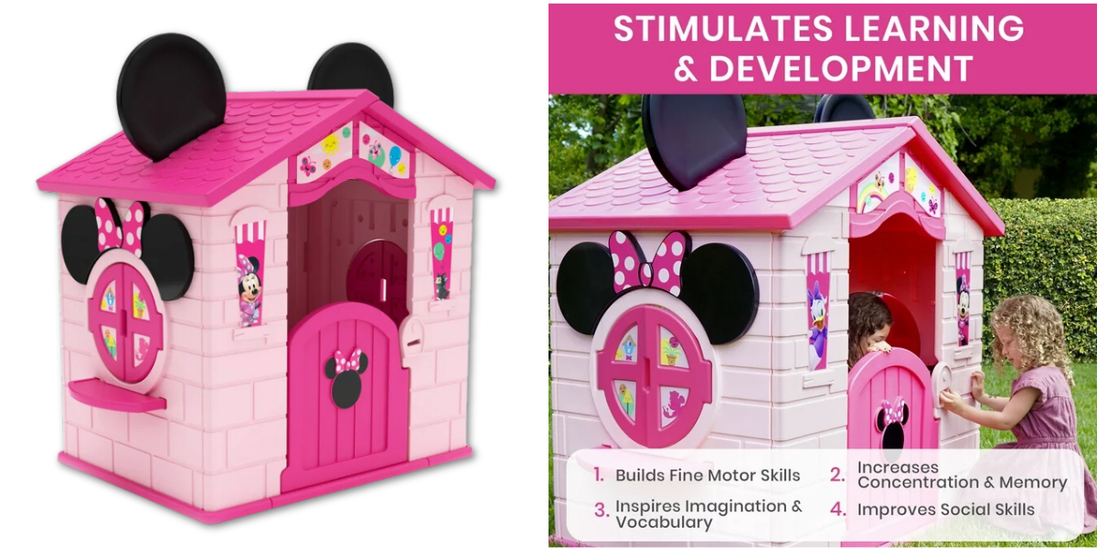 Disney Minnie Mouse Plastic Playhouse with Easy Assembly