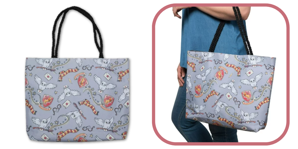 Harry Potter Travel Rope Tote Bag Carry-On Gryffindor Hedwig Glasses Gray Harry Potter Travel Rope Tote Bag Carry-On Gryffindor Hedwig Glasses Gray