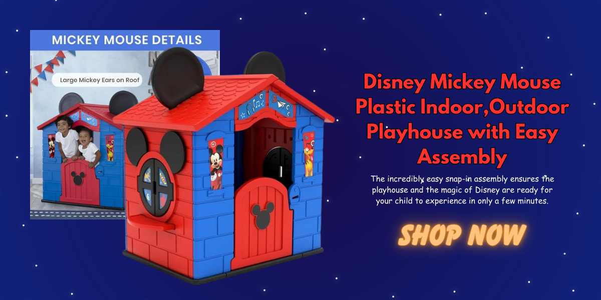 Disney Mickey Mouse Plastic Indoor,Outdoor Playhouse with Easy Assembly Disney Mickey Mouse Plastic Indoor,Outdoor Playhouse with Easy Assembly