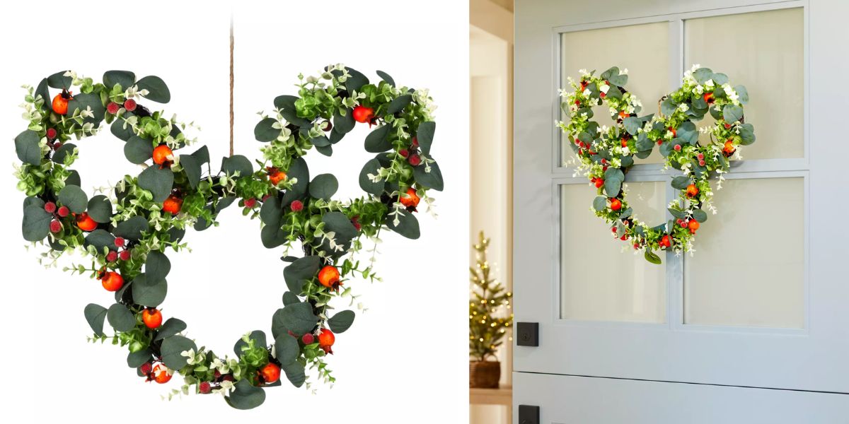 Mickey Mouse Icon Homestead Holiday Floral Wreath