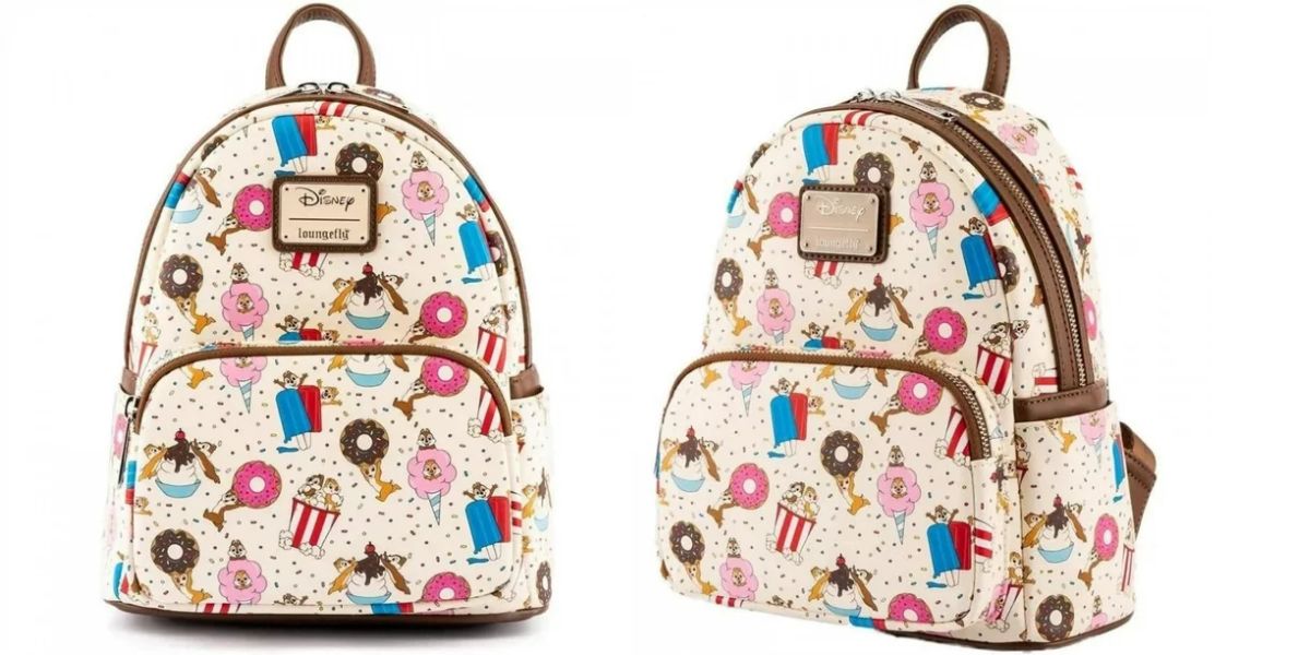 Loungefly Disney Chip and Dale Snackies Womens Double Strap Shoulder Bag Purse