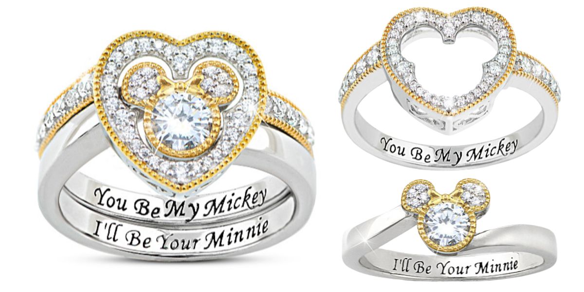 Disney Mickey Mouse And Minnie Mouse Stacking Ring Set