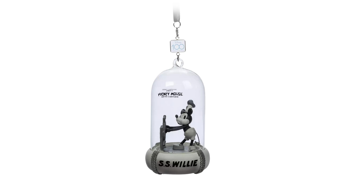 Mickey Mouse Light-Up and Sound Living Magic Sketchbook Ornament – Steamboat Willie – Disney100