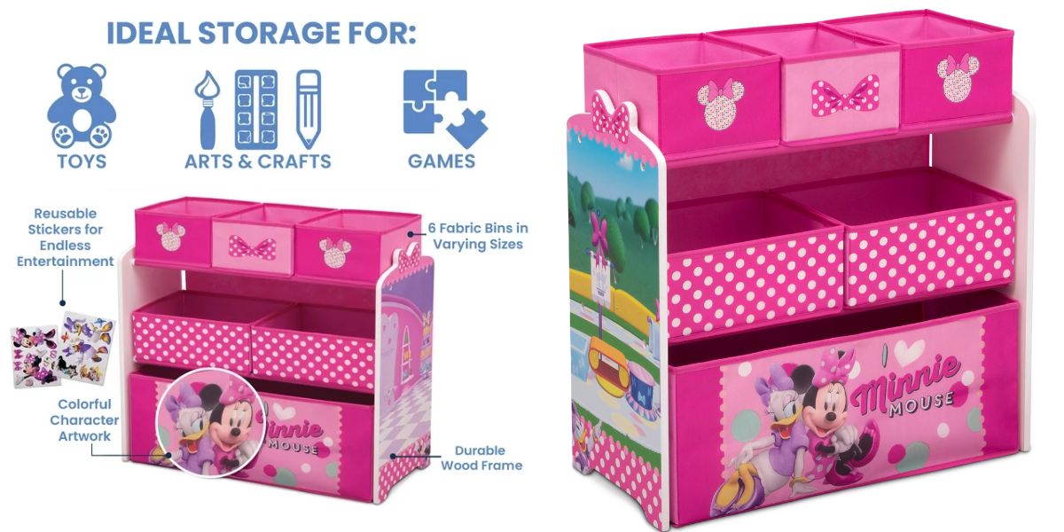 Disney Minnie Mouse 6 Bin Design and Store Toy Organizer by Delta Children Disney Minnie Mouse 6 Bin Design and Store Toy Organizer by Delta Children