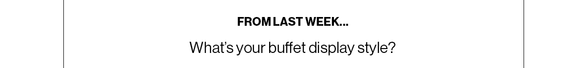 From Last Week… What’s your buffet display style?