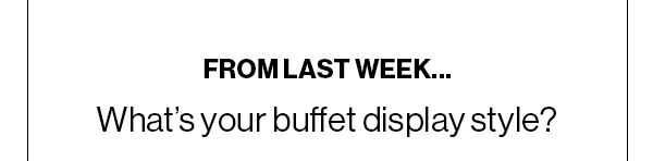 From Last Week… What’s your buffet display style?
