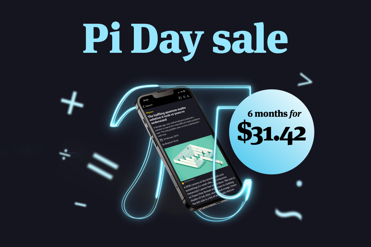 Pi Day Sale. 6 months for $31.42. Image links to offer.