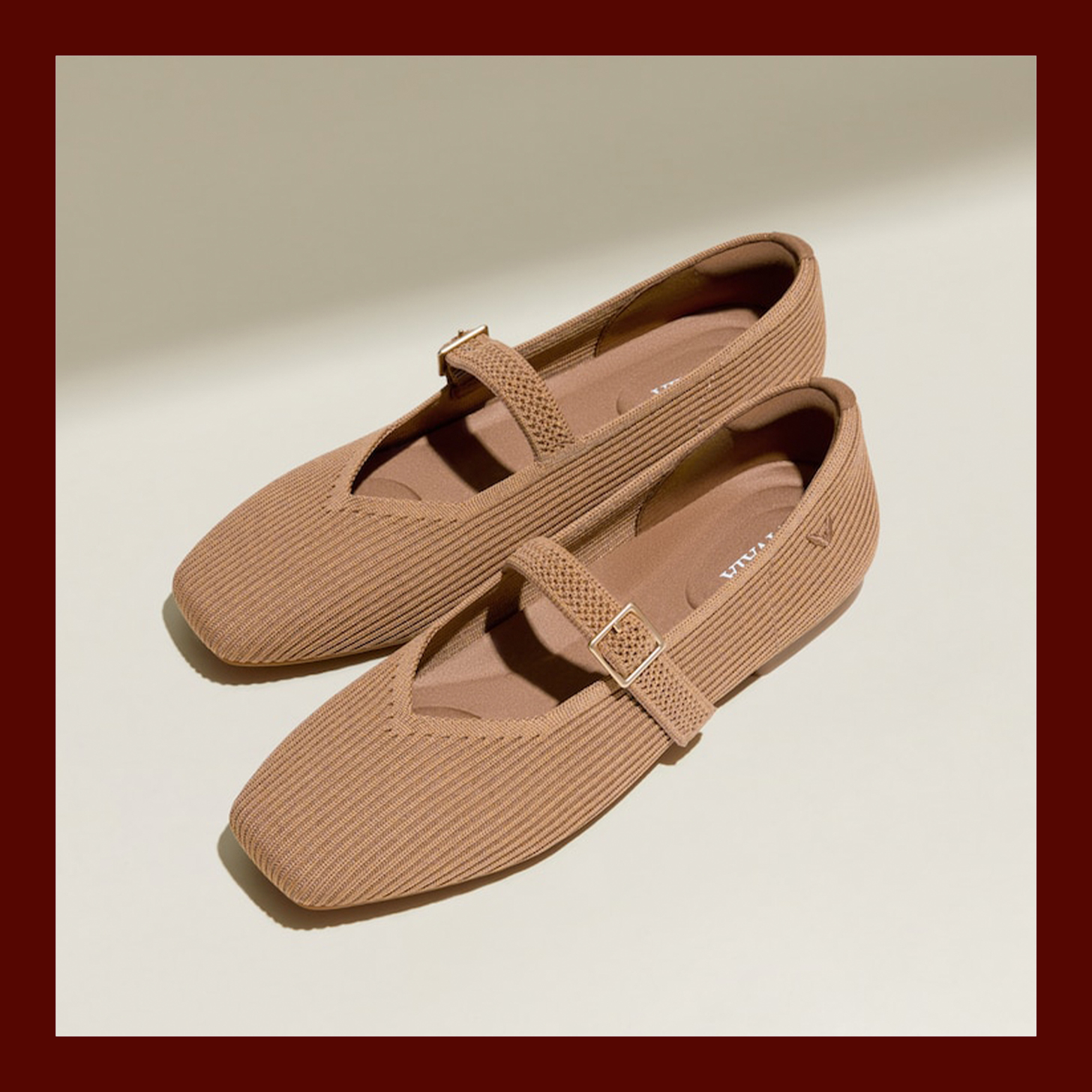 Square-Toe Mary-Jane Flats