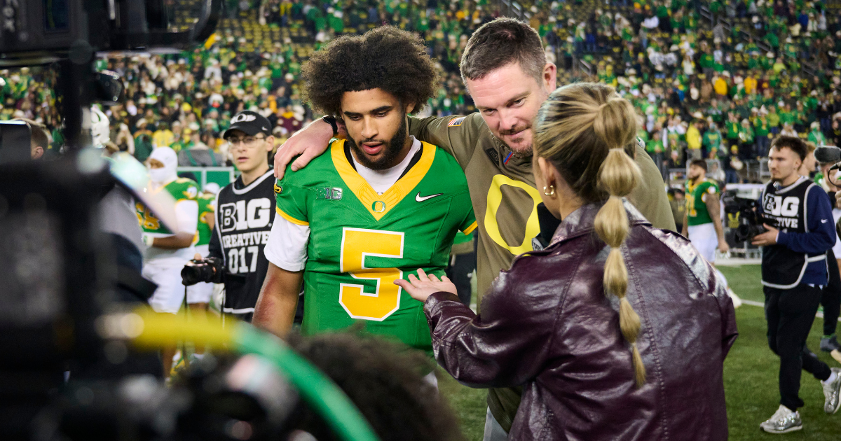 Dante Moore and Dan Lanning