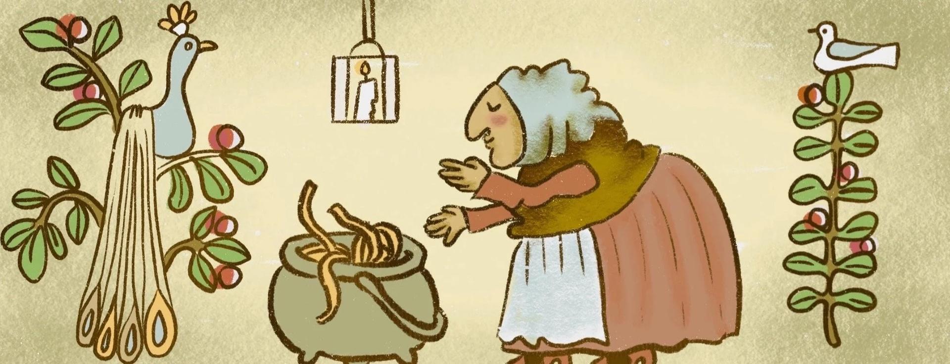 An illustration of Strega Nona