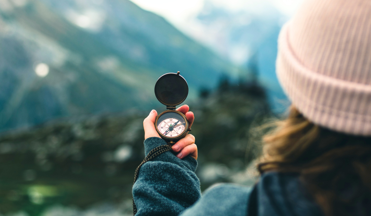 Woman with compass