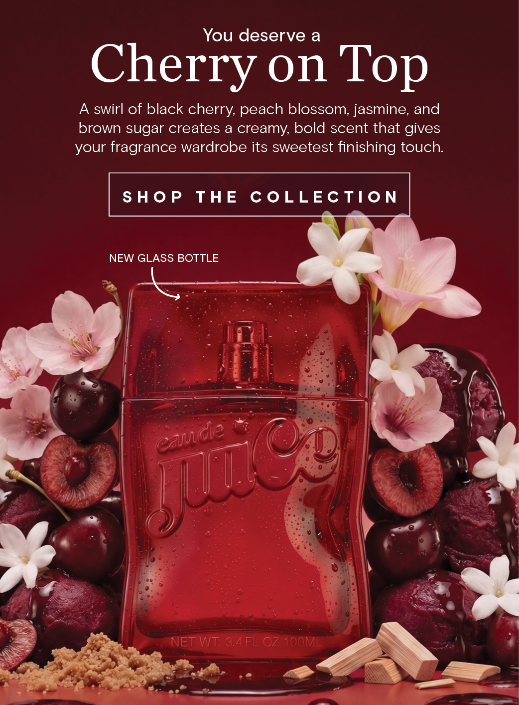 Image of Cherry Cherie Eau De Juice fragrance with flowers and cherries