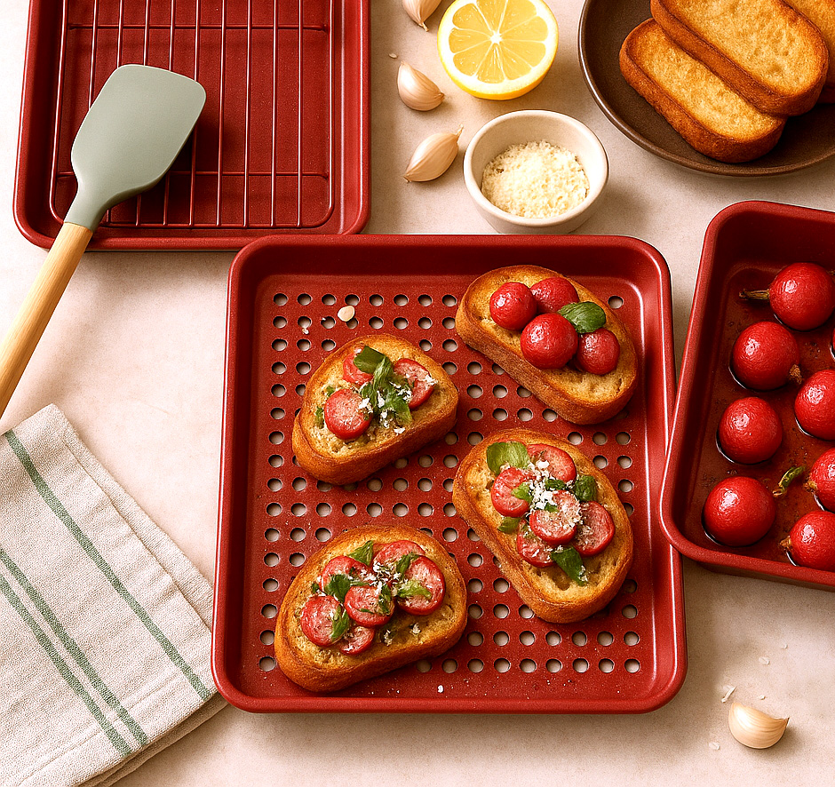 4-piece Mini Baking Sheet & Crisper Set