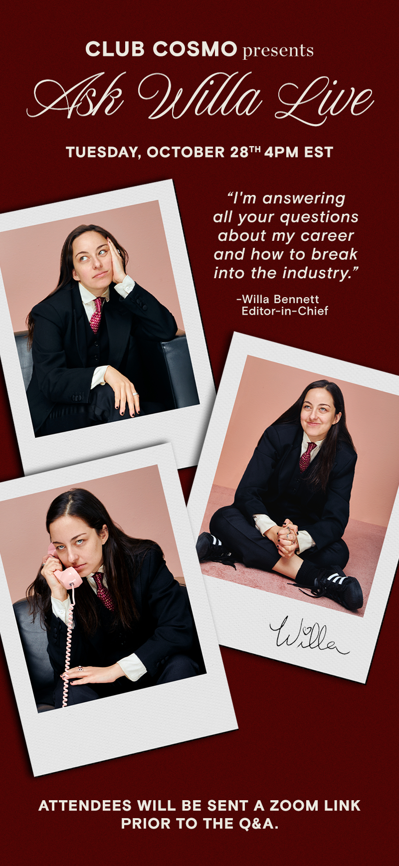 Ask Willa Live - Live Q&A with Willa Bennett - Editor-in-Chief of Cosmopolitan