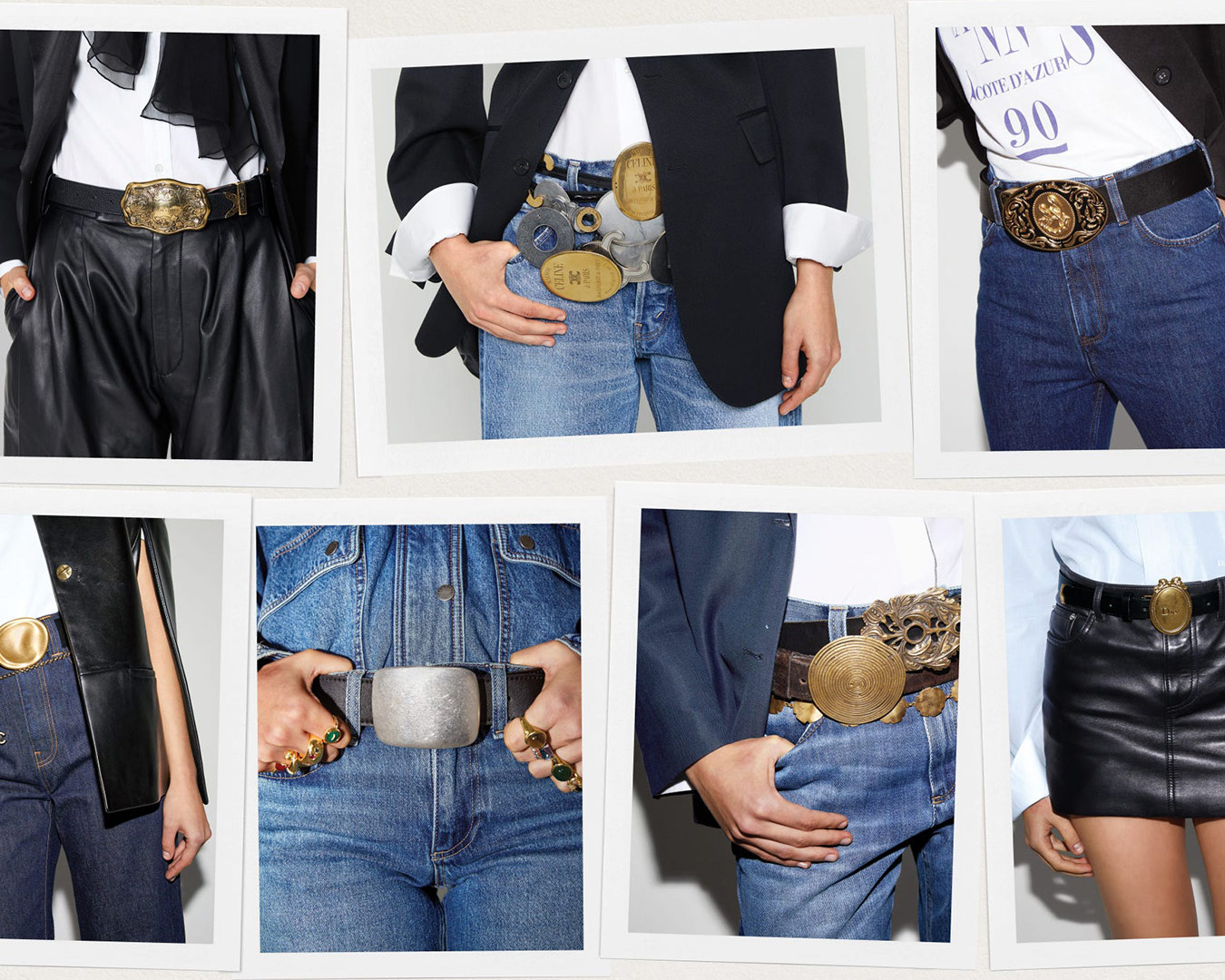 Models wearing belts