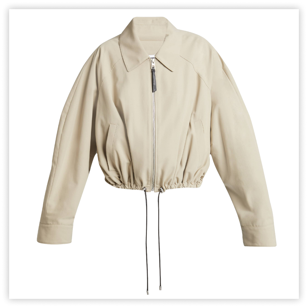 Loewe Cropped Zip Up Drawstring Balloon Jacket