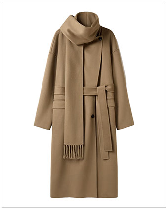 LILYSILK Scarf-Collar Wool Blend Coat