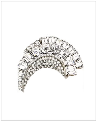 BEN AMUN Half-Moon Crystal Brooch