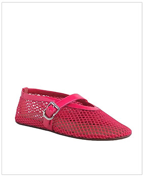 ALAÏA Ballerina Strap Fishnet Flats