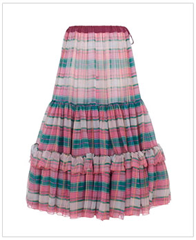 CHLOÉ Ruffled Check Skirt
