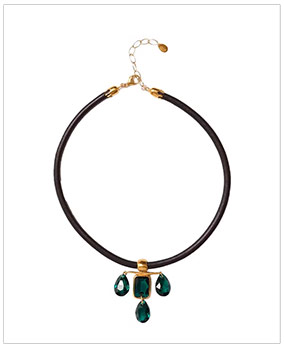 CHAN LUU Caroline Collar Necklace Emerald Crystal
