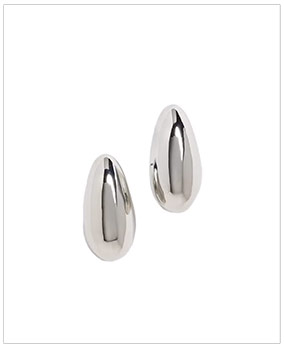 KENNETH JAY LANE Silver Tapered Hoop Pierced Earrings