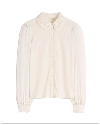 BODEN Lace Collar Blouse