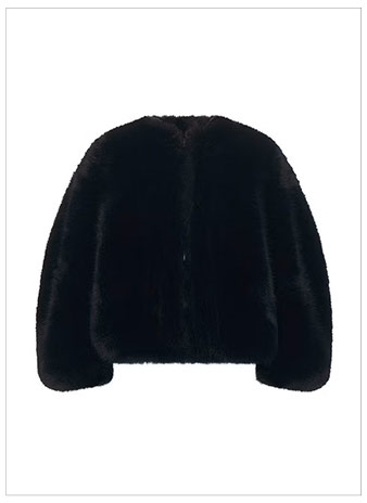 HAELO Long Hair Faux Fur Bomber