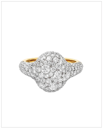 Blue Nile Modern Pavé Oval Signet Ring