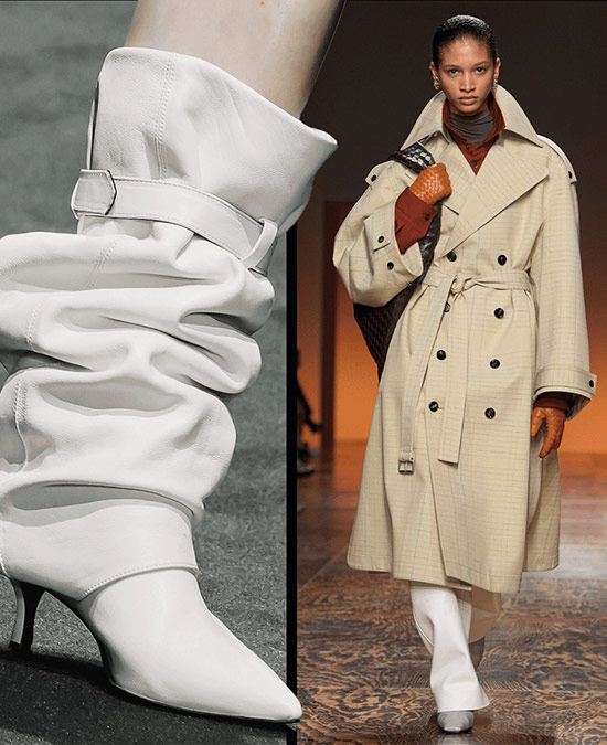 Runway images of models wearing boots