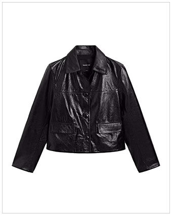 MASSIMO DUTTI Cropped Nappa Leather Jacket