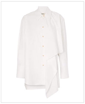 OSSOU Tess draped cotton poplin shirt