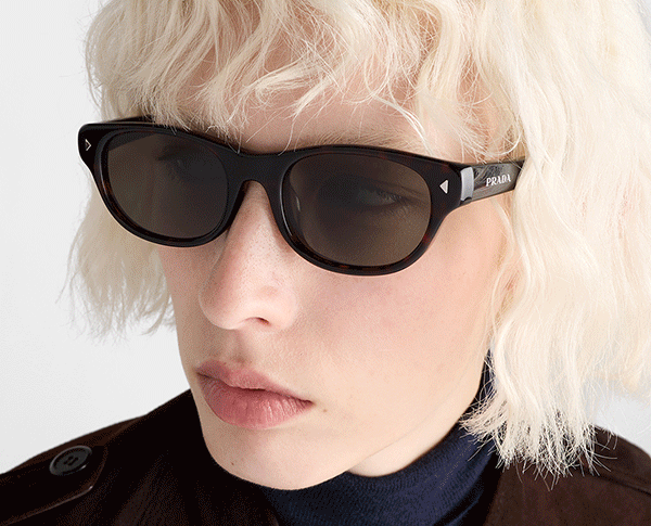 Prada Sunglasses with the Iconic Metal Plaque